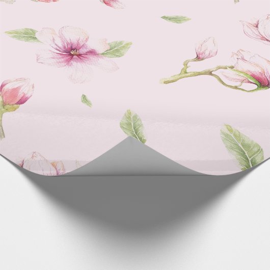 Magnolia Baummuster Geschenkpapier (Ecke)