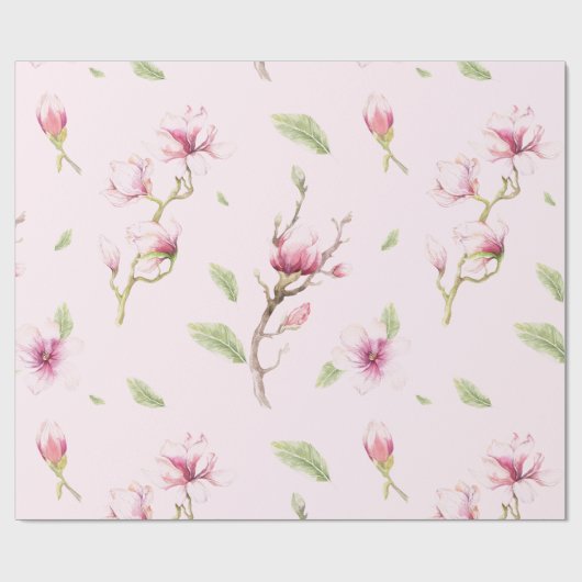 Magnolia Baummuster Geschenkpapier (Flach)