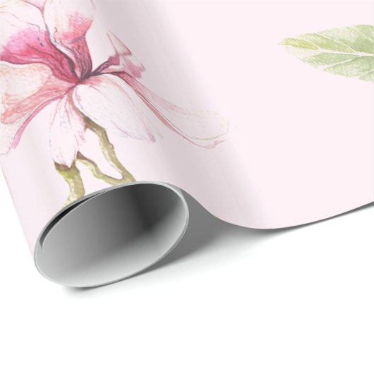 Magnolia Baummuster Geschenkpapier (Rolleneckpunkt)