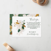 Magnolia Beerdigung Danke, Beileid Mitteilungskarte (Vorderseite/Rückseite Beispiel)