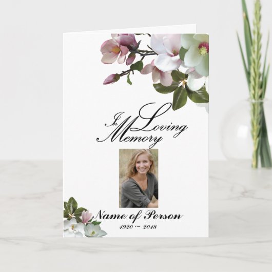 Magnolia-Beerdigungsprogramm für die weißen Blume Programm (Vorderseite)