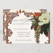 Magnolia Bird of Paradise Tropical Floral Orange Einladung (Vorne/Hinten)