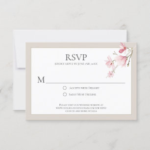 Magnolia Bloms Pink und Mocha RSVP Cards