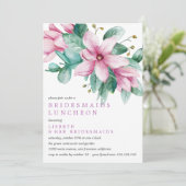 Magnolia Bloom Bridesmaids Luncheon Wedding Einladung (Stehend Vorderseite)