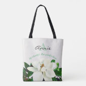 Magnolia Bloom | Das Leben ist schön | PERSONALISI Tasche (Rückseite)
