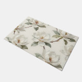Magnolia Bloom Soft Neutral Pattern Fußmatte (Schrägansicht)