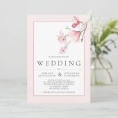 Magnolia Bloom Wedding Einladungen (Stehend Vorderseite)