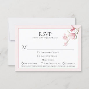 Magnolia Blooms Menü Auswahl RSVP Karten