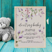 Magnolia Blooms Shhh Say Baby Shower Game nicht Poster