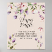 Magnolia Blooms Theme Baby Diaper Raffel-Zeichen Poster (Vorne)