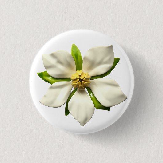 Magnolia Blossom Blume Spring Wedding MCM Button (Vorderseite)