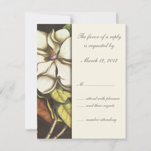 Magnolia Blossom Floral Wedding UAWG RSVP Karte (Vorderseite)