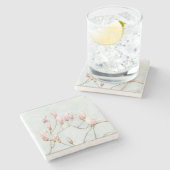 Magnolia Blossom Marmor Untersetzer (Seitenansicht)