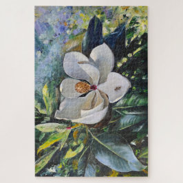 Magnolia Blossom Oil Painting of Nature’s Harmony Puzzle