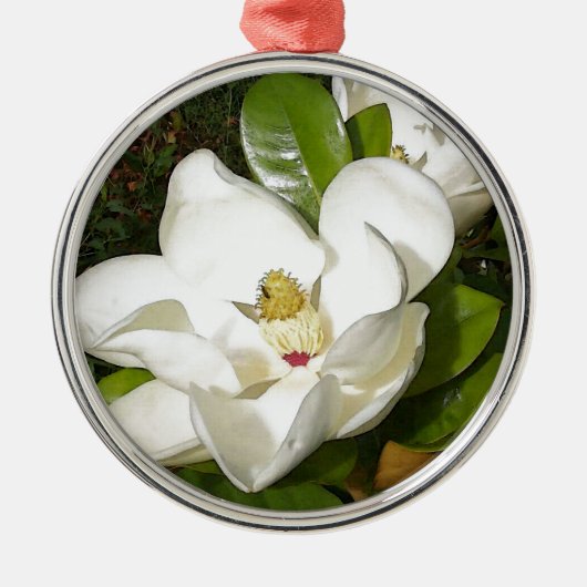 Magnolia Blossom Ornament Aus Metall (Vorne)
