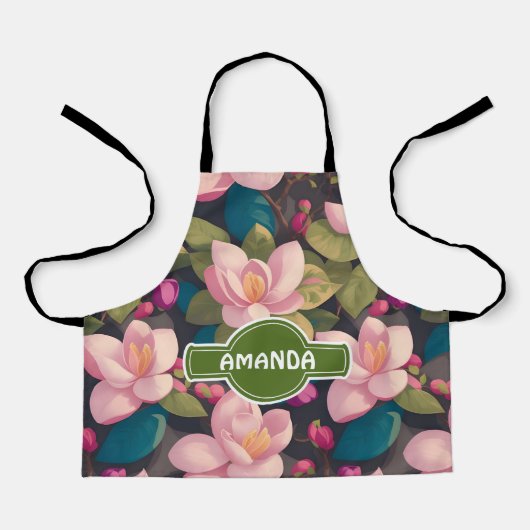 Magnolia Blossom Rainbow Colorful Personalisiert P Schürze (Vorderseite)