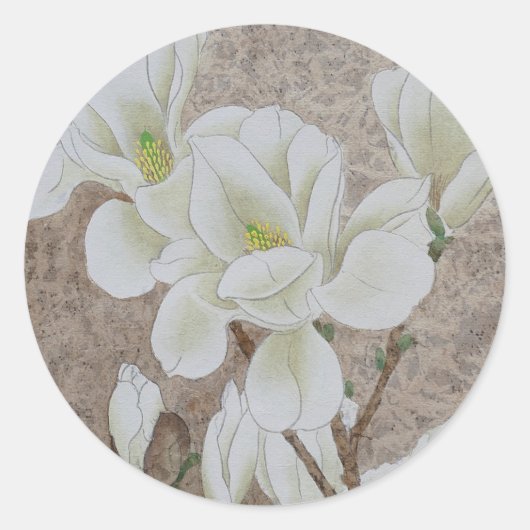 Magnolia Blossom Runder Aufkleber (Vorderseite)