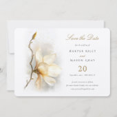 Magnolia Blossom Save the Date Card Einladung (Vorderseite)