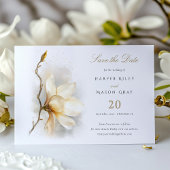 Magnolia Blossom Save the Date Card Einladung