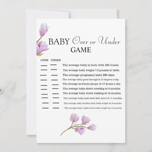 Magnolia Blossom über oder unter Babydusche Mitteilungskarte (Vorderseite)