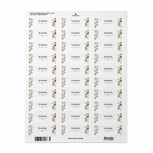 Magnolia Blossom Wedding Return Address Label (Vorne)