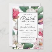 Magnolia Blossoms Boho Floral Bridal Luncheon Einladung (Vorderseite)