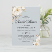 Magnolia Blue Gray Brautparty Einladung (Stehend Vorderseite)