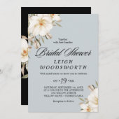 Magnolia Blue Gray Brautparty Einladung (Vorne/Hinten)