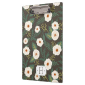 Magnolia blüht florale Monogramm Klemmbrett (Links)