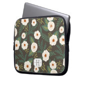 Magnolia blüht florale Monogramm Laptopschutzhülle (Vorderseite Links)