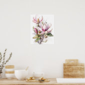 Magnolia Blume Art Print Poster (Küche)