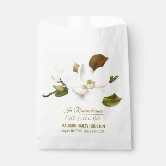 Magnolia Blume Beerdigung Gedenkstätte Geschenktütchen (Vorderseite)