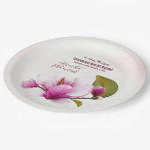 Magnolia Blume Beerdigung Gefallen Papier Teller (Schrägansicht)