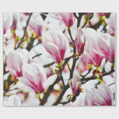 Magnolia Blume Botanischer Blumenkohl Chic Geschenkpapier (Flach)