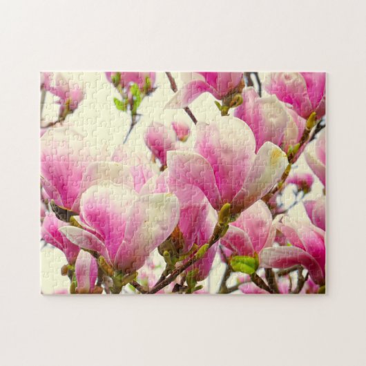 Magnolia Blume Botanischer Blumenkohl Chic Puzzle (Horizontal)