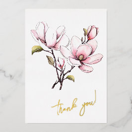 Magnolia Blume "Danke!" bearbeitbar Folien Feiertagskarte