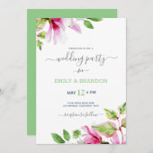 Magnolia Blume Einladung zur Hochzeit (Vorne/Hinten)