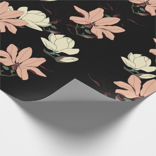 Magnolia Blume Frühjahr Personalisiert Geschenkpapier (Ecke)