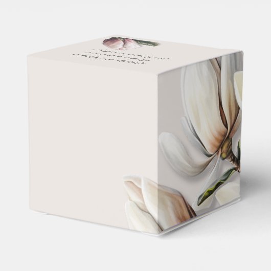 Magnolia Blume Gastgeschenk Hochzeit Danke Box Geschenkschachtel (Rückseite)