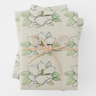Magnolia-Blume Geschenkpapier Set
