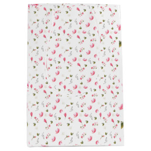 Magnolia Blume Geschenktasche, rosa Magnolien Mittlere Geschenktüte