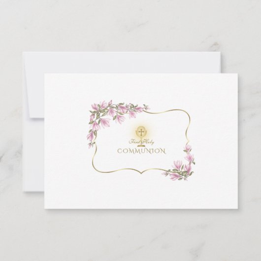 Magnolia Blume Gold Dankeskarte (Rückseite)