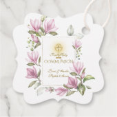 Magnolia Blume Gold Geschenkanhänger (Rückseite)