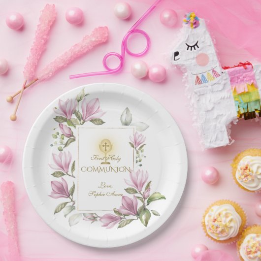 Magnolia Blume Gold Pappteller (Party)