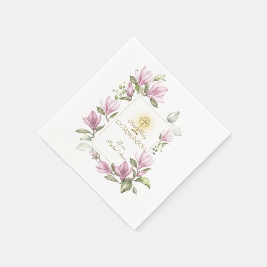 Magnolia Blume Gold Serviette (Ecke)