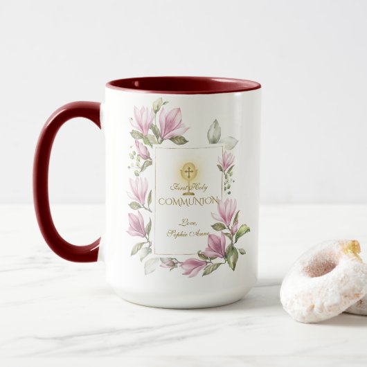 Magnolia Blume Gold Tasse (Mit Donut)
