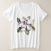 Magnolia-Blume Große Größe T-Shirt (Design vorne)
