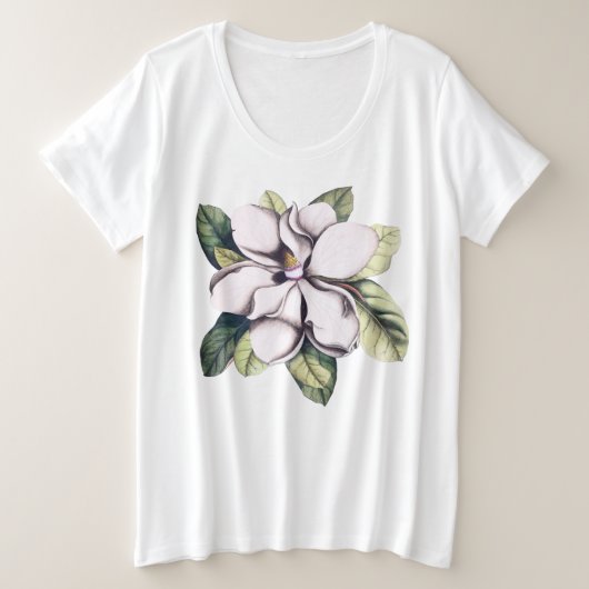 Magnolia-Blume Große Größe T-Shirt (Design vorne)