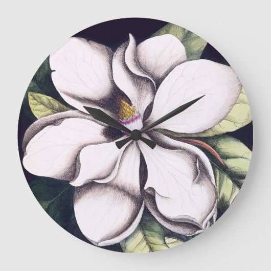 Magnolia-Blume Große Wanduhr (Vorderseite)
