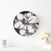 Magnolia-Blume Große Wanduhr (Zuhause)